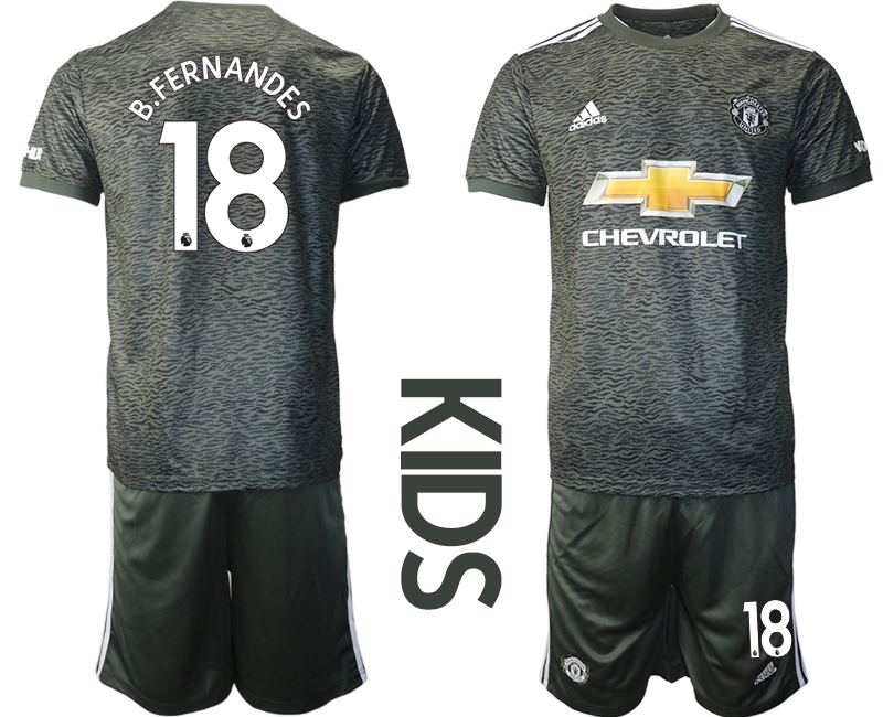 Youth 2020-2021 club Manchester United away #18 black Soccer Jerseys